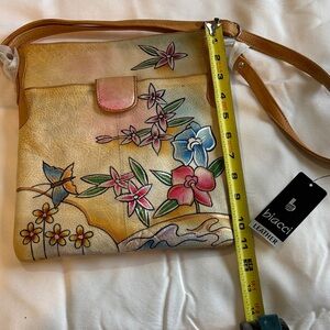 Biacci Floral Leather Crossbody Bag - Multicolor